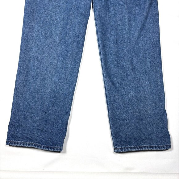 LL Bean Comfort Waist Flannel-Lined Blue Denim Jeans Winter Cold Wear Mens 38x34 - Picture 9 of 13